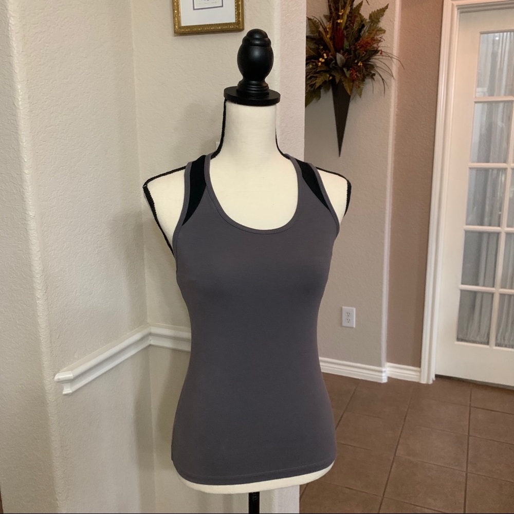 Champion gray and black Razorback athletic top Size S
